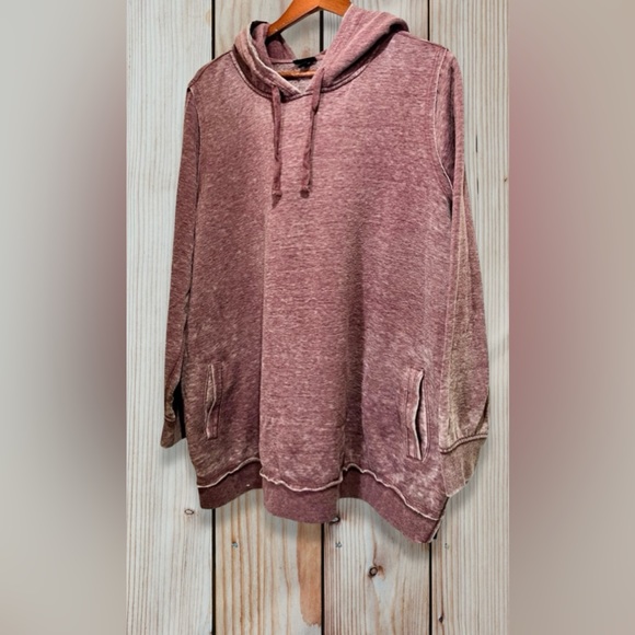 torrid Tops - Torrid, Cozy Knit Burn-Out Purple Tunic Hoodie (Size 3)